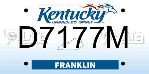 D7177M Kentucky License Plate