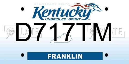 D717TM Kentucky License Plate