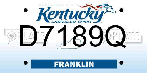 D7189Q Kentucky License Plate