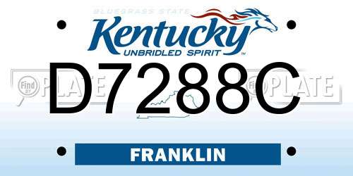 D7288C Kentucky License Plate