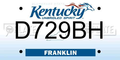 D729BH Kentucky License Plate