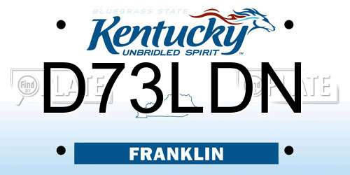 D73LDN Kentucky License Plate