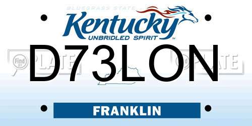 D73LON Kentucky License Plate