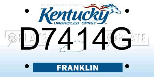 D7414G Kentucky License Plate