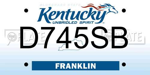 D745SB Kentucky License Plate