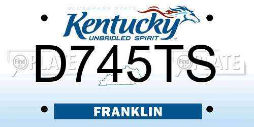 D745TS Kentucky License Plate