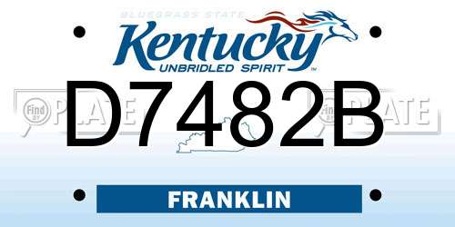 D7482B Kentucky License Plate