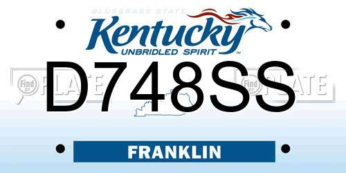 D748SS Kentucky License Plate