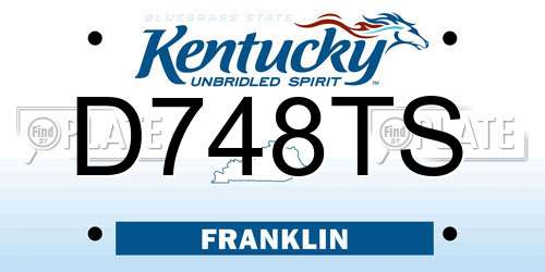 D748TS Kentucky License Plate