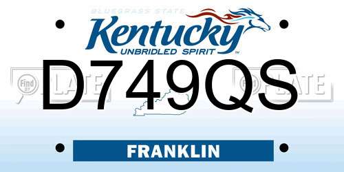 D749QS Kentucky License Plate