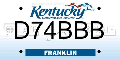 D74BBB Kentucky License Plate