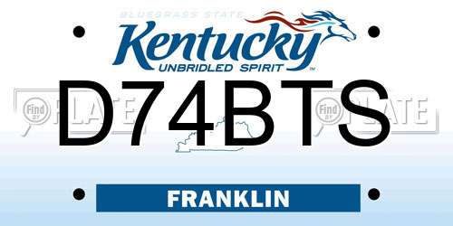 D74BTS Kentucky License Plate