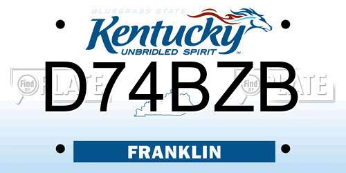 D74BZB Kentucky License Plate