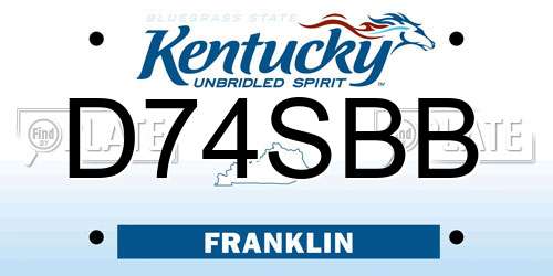 D74SBB Kentucky License Plate