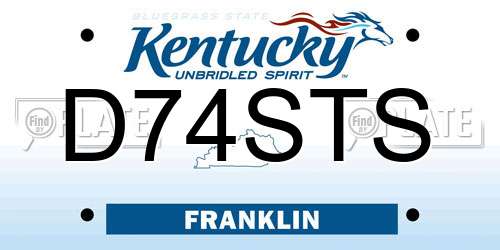 D74STS Kentucky License Plate