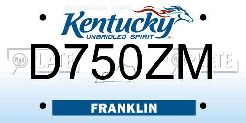 D750ZM Kentucky License Plate