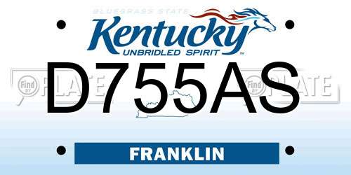 D755AS Kentucky License Plate