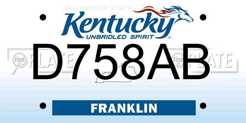 D758AB Kentucky License Plate