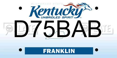D75BAB Kentucky License Plate
