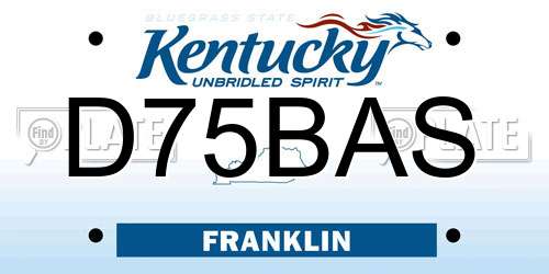 D75BAS Kentucky License Plate