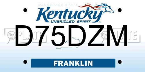 D75DZM Kentucky License Plate