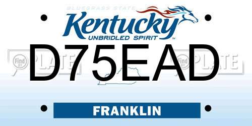 D75EAD Kentucky License Plate