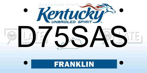 D75SAS Kentucky License Plate