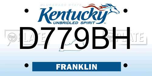D779BH Kentucky License Plate