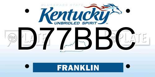 D77BBC Kentucky License Plate