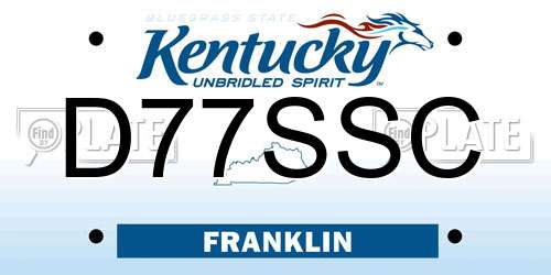 D77SSC Kentucky License Plate