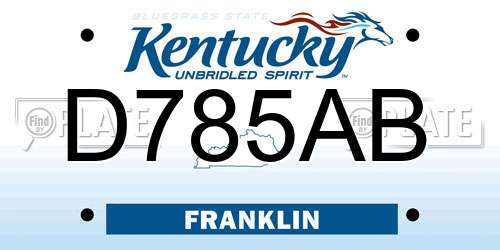 D785AB Kentucky License Plate