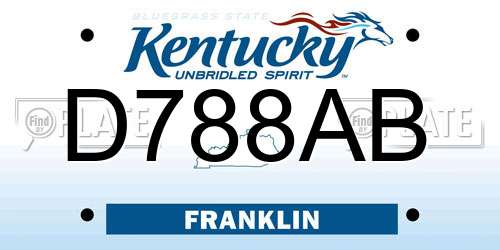 D788AB Kentucky License Plate