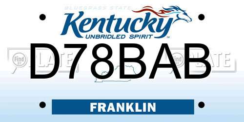 D78BAB Kentucky License Plate