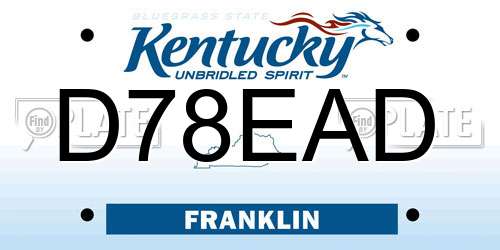 D78EAD Kentucky License Plate