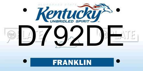 D792DE Kentucky License Plate