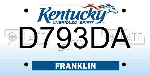 D793DA Kentucky License Plate