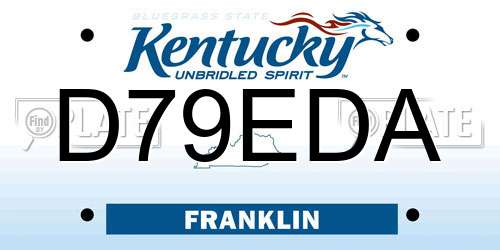 D79EDA Kentucky License Plate