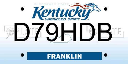 D79HDB Kentucky License Plate