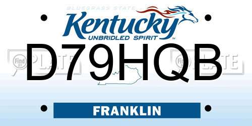 D79HQB Kentucky License Plate