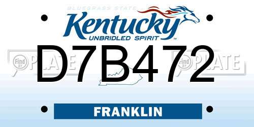 D7B472 Kentucky License Plate