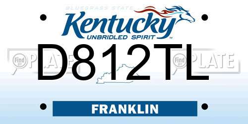 D812TL Kentucky License Plate