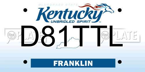 D81TTL Kentucky License Plate