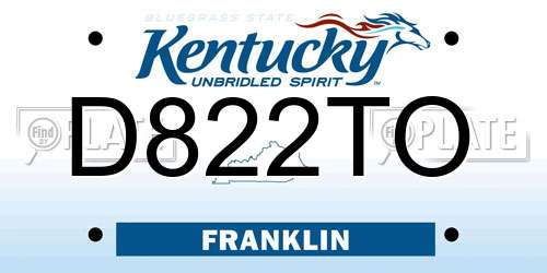 D822TO Kentucky License Plate