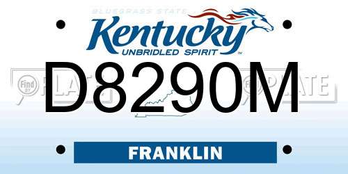 D8290M Kentucky License Plate