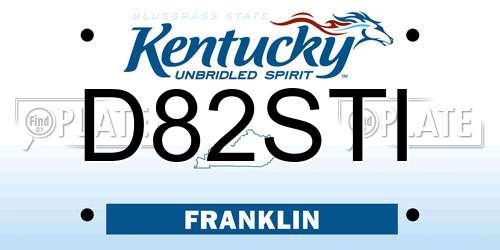 D82STI Kentucky License Plate