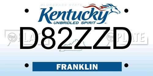D82ZZD Kentucky License Plate