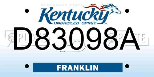 D83098A Kentucky License Plate