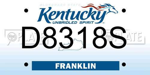 D8318S Kentucky License Plate