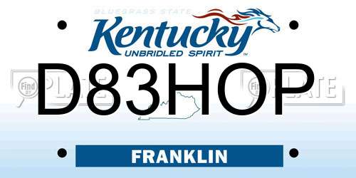 D83HOP Kentucky License Plate