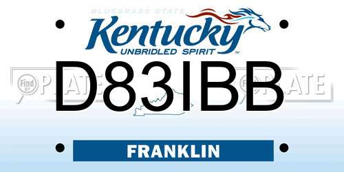 D83IBB Kentucky License Plate